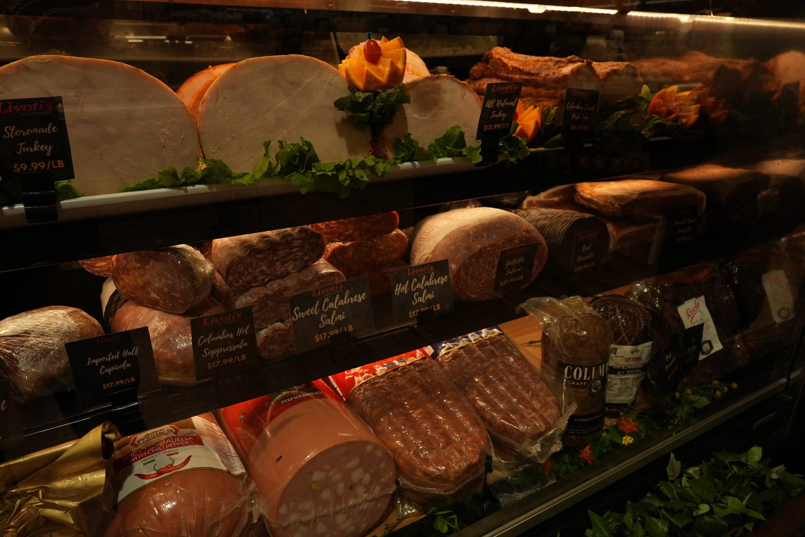 Livoti's Gourmet Italian Deli Meats on Display